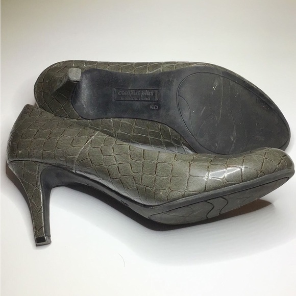 Comfort Plus by Predictions Women’s Faux Reptile Pattern Heels, Gray-Green, sz 9 - Picture 11 of 11